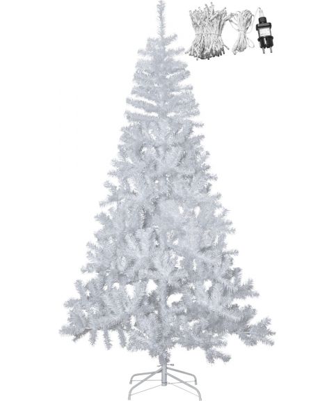 Juletre 210 cm, Alvik, inkludert umonterte kaldhvite LED-lys (x180) Hvit