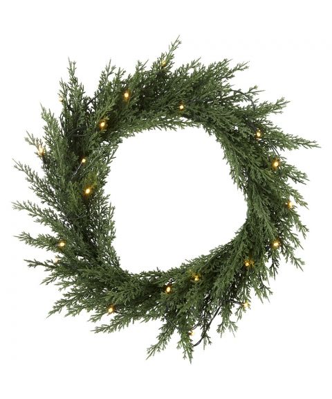 Thuja krans 40 cm 20-lys for batteri, med timer