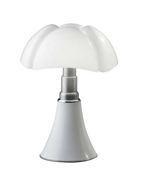 Pipistrello-Med bordlampe, 9W LED 850lm 2700K, høyde 50-62 cm, diameter 40 cm, Hvit