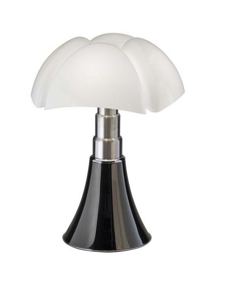 Pipistrello-Med bordlampe, 9W LED 850lm 2700K, høyde 50-62 cm, diameter 40 cm, Mørk brun