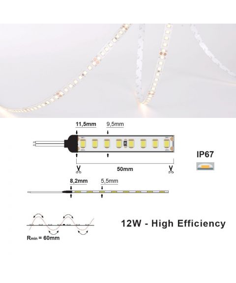 LED strip 24V IP67 12W/m - 2700K (2m)
