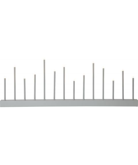 Echo lysestake med 14 lys, høyde 27 cm, Lys grå