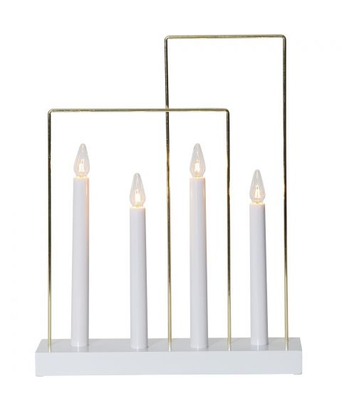 Glossy Frame lysestake med 4 lys, høyde 36 cm, Hvit