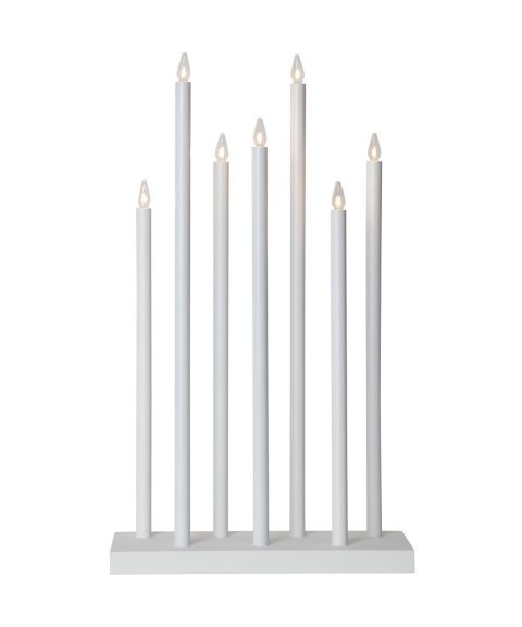 Holy lysestake med 7 lys, høyde 66 cm, Hvit