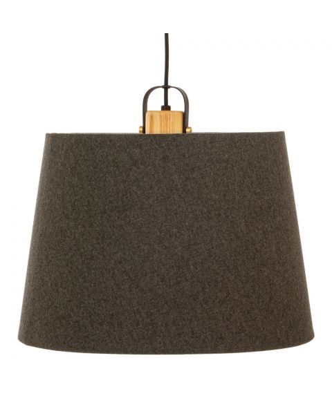 Geilo takpendel med tekstilskjerm, diameter 45 cm, Sort / Grå / Tre