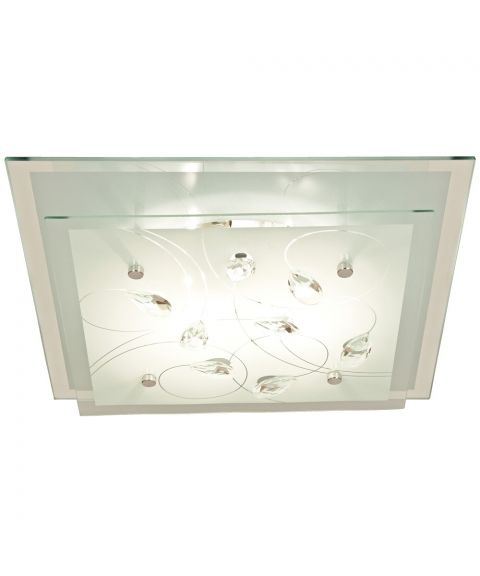 Demi plafond, 34 x 34 cm, firkantet, glass