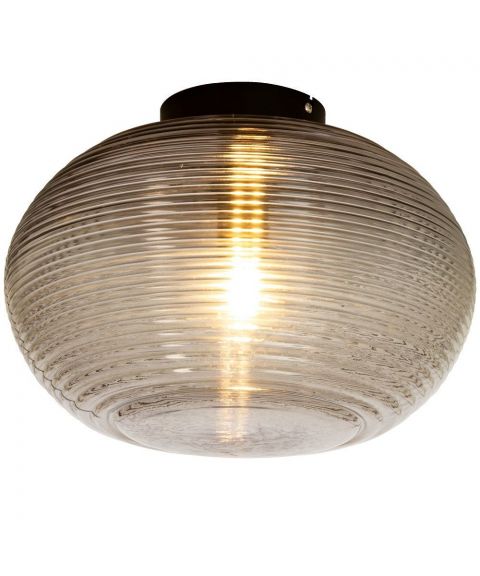 Sefyr taklampe, diameter 32 cm, Sort /Røykfarget