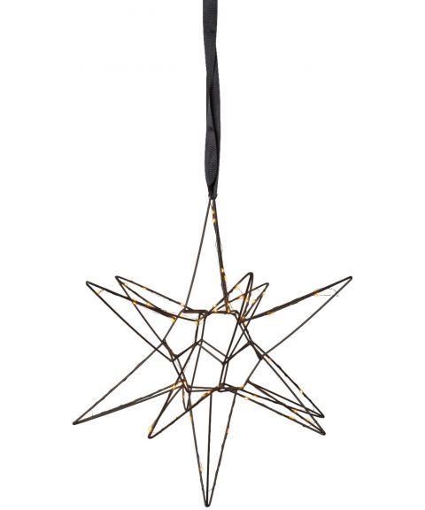 Lizzy metallstjerne med LED, diameter 47 cm, Sort