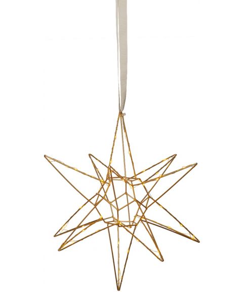 Lizzy metallstjerne med LED, diameter 47 cm, Gull