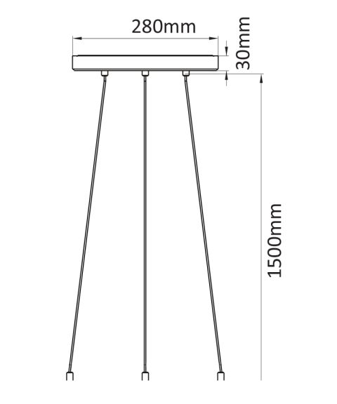 Cordoba baldakin med wire og 150 cm ledning, for Triac, Sort