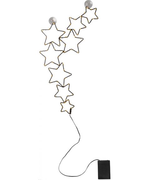Stella 8 stjerner med sugekopp, høyde 43 cm, LED (x80) for batteri, med timer