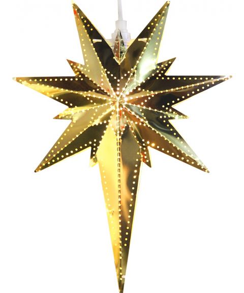 Metallstjerne Betlehem, høyde 35 cm, Messingfarget