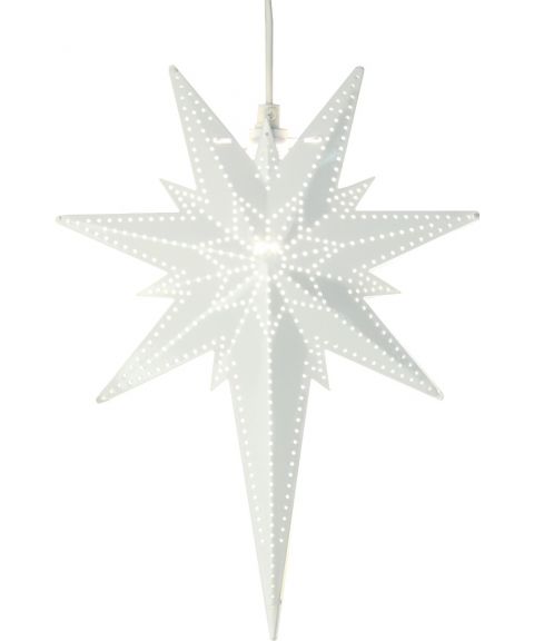 Metallstjerne Betlehem, høyde 35 cm, Hvit