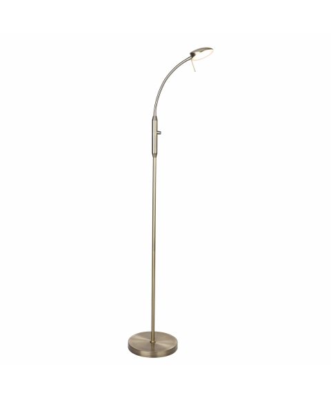 Vegas gulvlampe 7W LED 3000K 560lm, dimbar, høyde 140 cm, Antikk messing