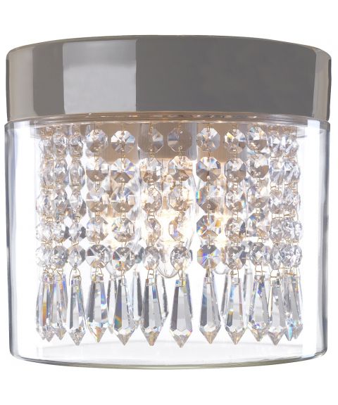 Opus 200 Crystal taklampe IP44, diameter 20 cm, Klart glass / Grå