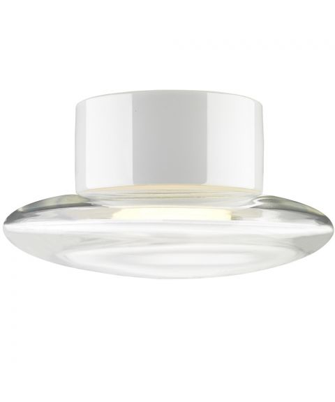 Aton Cairo taklampe IP44, diameter 20 cm, Klart glass / Hvit