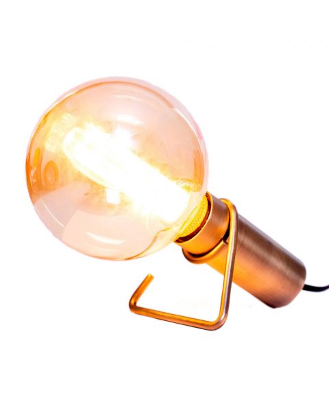 Hook bordlampe / vegglampe E27, Antikk messingfarge (Begrenset antall)