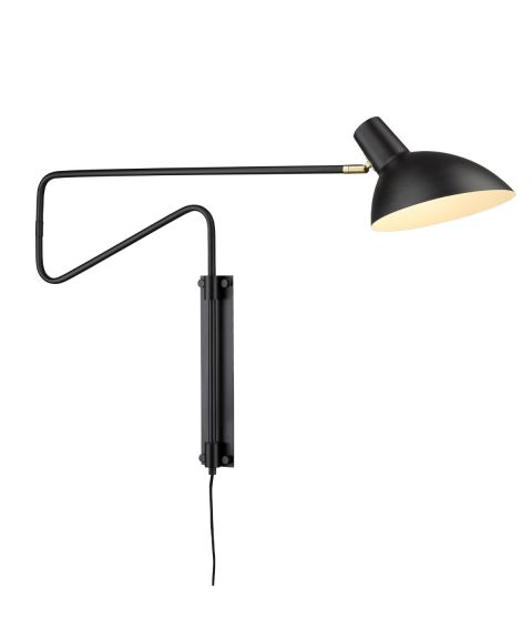 Metropole Deluxe (L) vegglampe med svingarm, høyde 68 cm, Sort