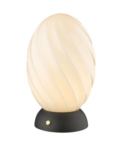 Twist Oval bordlampe, høyde 22 cm, Opalhvit / Sort