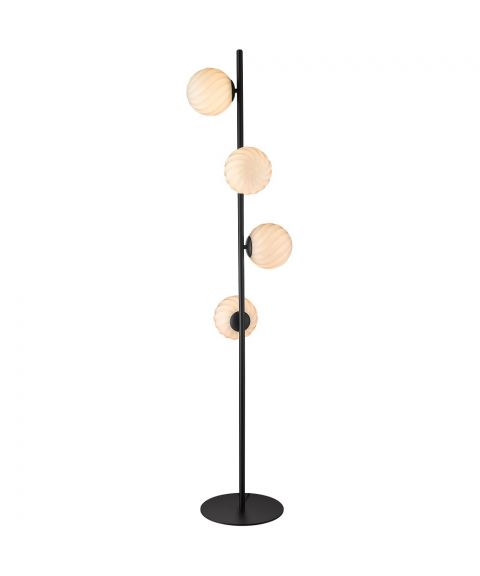 Twist 4 gulvlampe, høyde 150 cm, Opalhvit / Sort