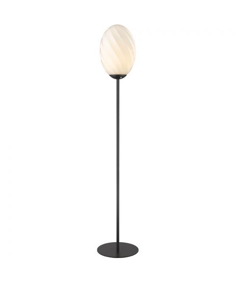 Twist Oval gulvlampe, høyde 145 cm, Opalhvit / Sort