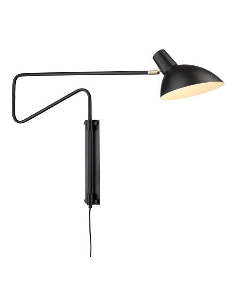 Metropole Deluxe (S) vegglampe med svingarm, høyde 36 cm, Sort