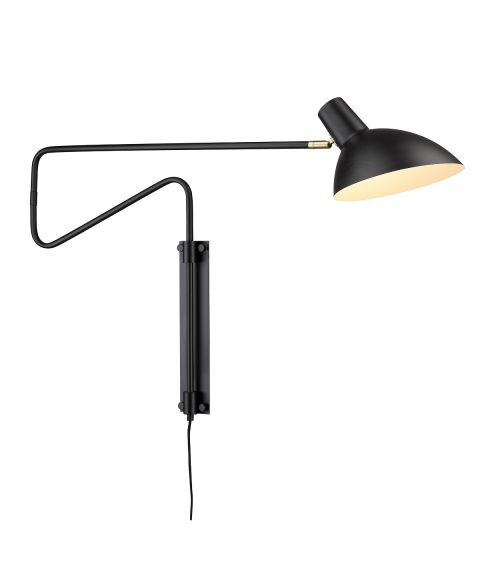 Metropole Deluxe (M) vegglampe med svingarm, høyde 48 cm, Sort