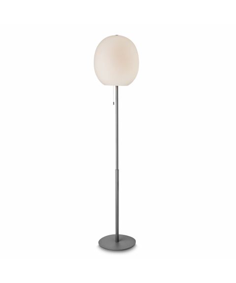 Wrong gulvlampe, høyde 150 cm, Matt grå, Opalt glass
