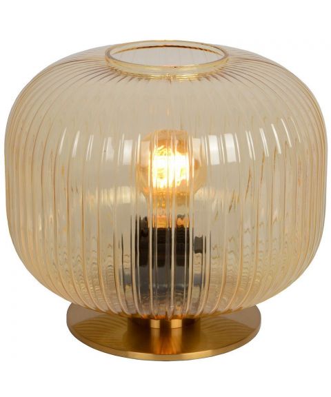 Virgil bordlampe, diameter 25 cm, Ravfarget glass