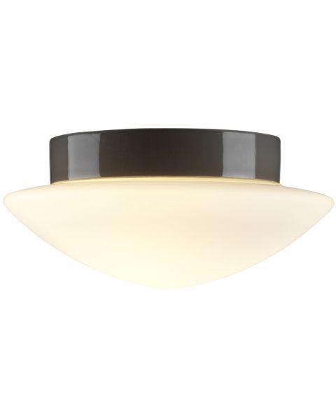 Contrast Solhem taklampe IP44, diameter 29 cm, dimbar LED 3000K, Matt opalhvitt glass