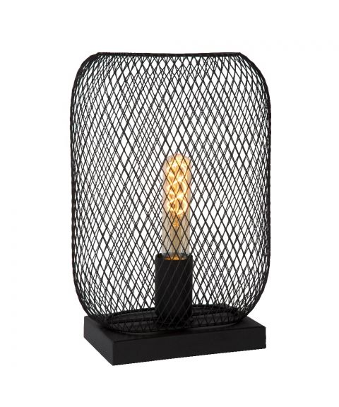 Mesh oval bordlampe, høyde 32 cm, Sort