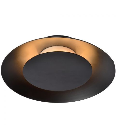 Foskal taklampe, diameter 21 cm, 6W LED 2700K 480lm, Sort