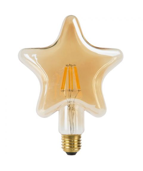 Stjerne dekorpære E27 LED 6W 550lm 2200K, Rav