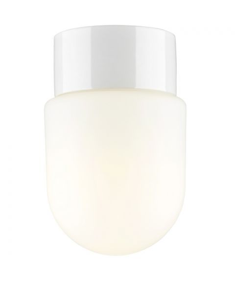 Contrast Fridhem Badstu taklampe E27 IP44, høyde 17 cm, Matt opalhvitt glass