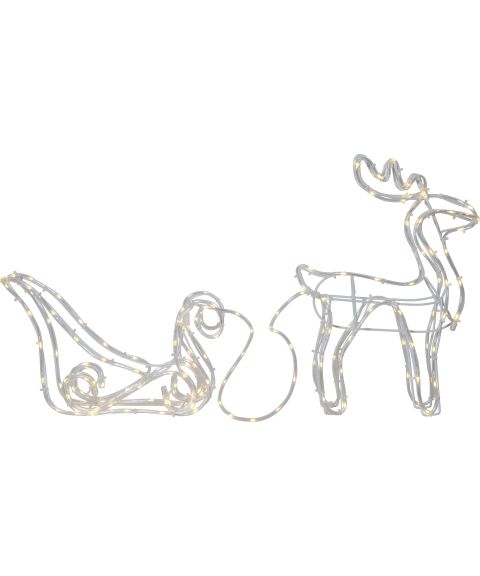 Tuby reinsdyr med slede, lengde 100 cm, Transparent