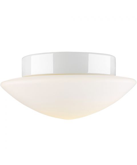 Contrast Solhem taklampe E27 IP44, diameter 29 cm, Matt opalhvitt glass, Hvit