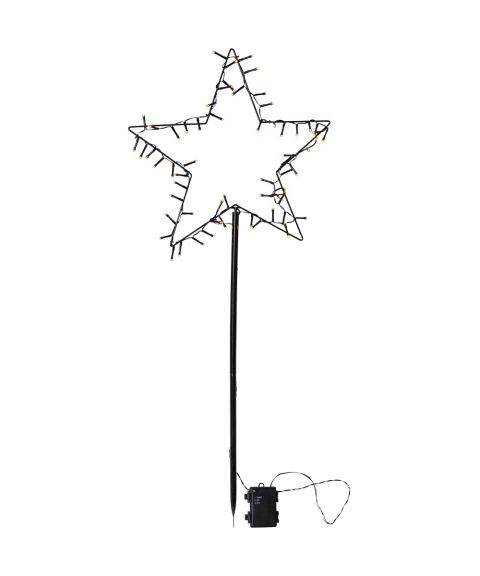 Spiky stjerne utendørs dekorasjon 93 cm for batteri, med timer