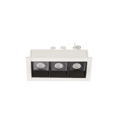 Bento 3 lineær downlight, lengde 9,4 cm, Hvit/Sort innside