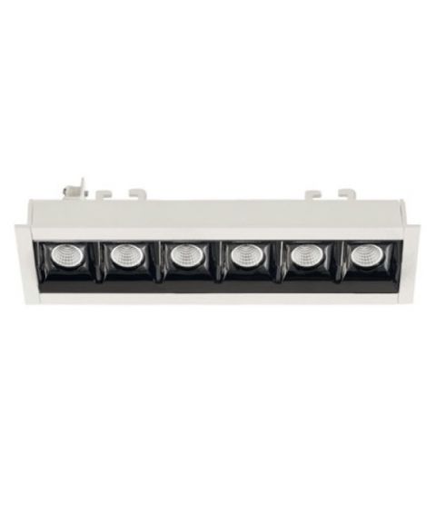 Bento 6 lineær downlight, lengde 17,3 cm, Hvit/Sort innside