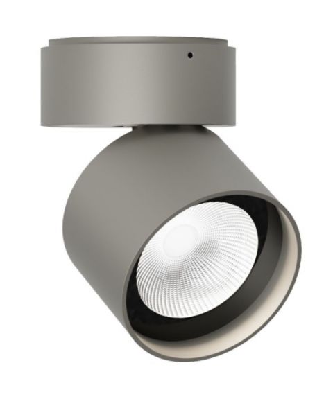 Pro R taklampe med justerbar spot, dimbar LED 3000K 1150lm, Romgrå