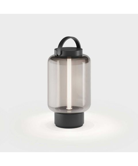 Qu oppladbar lampe IP44, høyde 22 cm