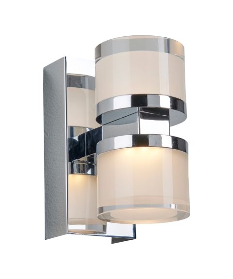  Selena 2 vegglampe, høyde 15 cm, dimbar 2x5 LED 3000K 900lm, Krom / Frostet glass