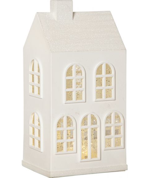 Vinter dekorasjon hus, høyde 22 cm, for batteri, med timer