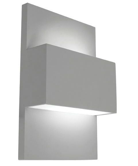 Geneve 872 vegglampe, for kompaktlysrør 18W, Aluminiumsfarget (begrenset antall)