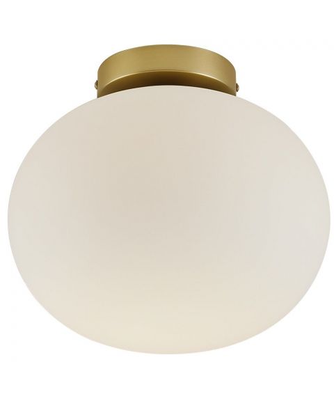 Alton taklampe, diameter 27 cm, Messingfarget / Opalhvit