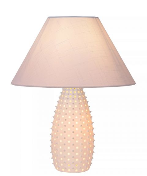 Arcadia bordlampe, høyde 47 cm, Hvit