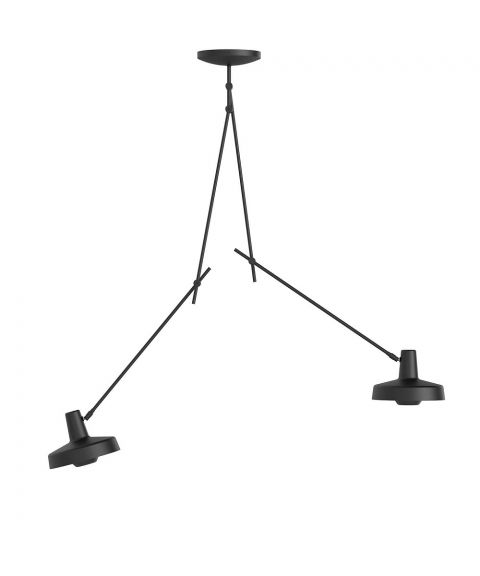 Arigato 2 L dobbel taklampe, lang modell, Sort