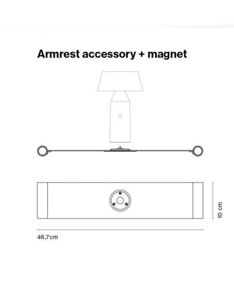 Armlene tilbehør med magnet
