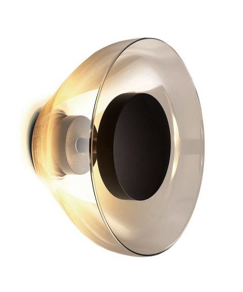 Aura vegglampe, diameter 18 cm, dimbar LED 2700K 447lm, Røykfarget