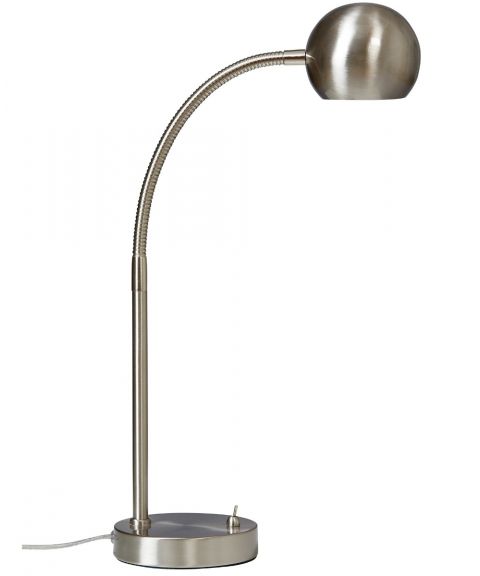 Fladen bordlampe med bryter, høyde 48 cm, Børstet Nikkel